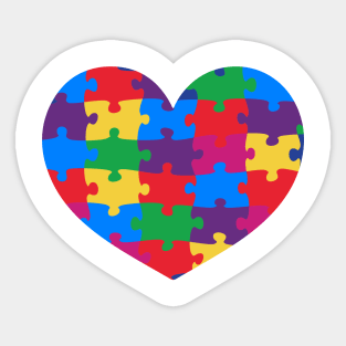 Puzzle Heart Autism Awareness Gift for Birthday, Mother's Day, Thanksgiving, Christmas Sticker